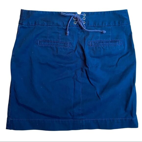 J Crew Classic Twill CHINO Mini Skirt Sz 0 Blue - Picture 2 of 3